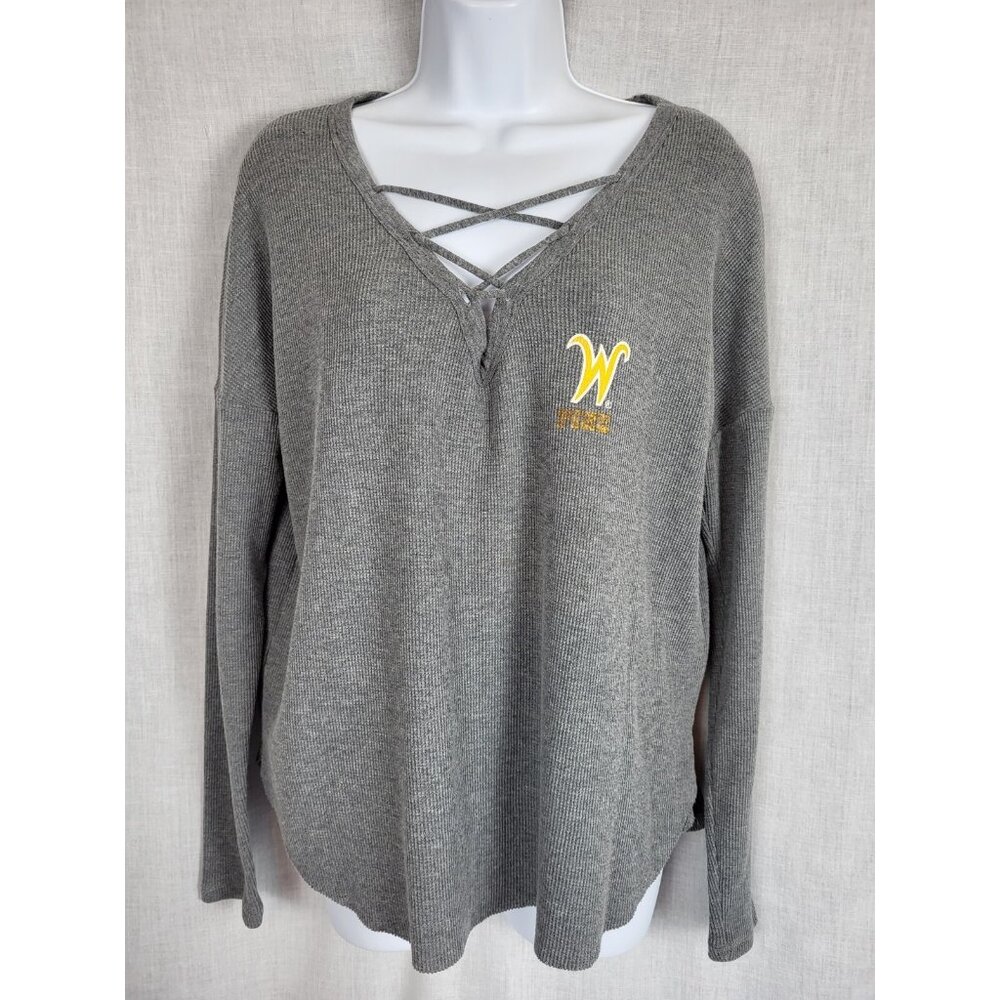 VICTORIA SECRET PINK Wichita State Shockers Shirt Thermal Women's L College WSU